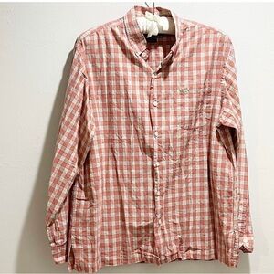 Vintage POLO RALPH LAUREN SPORTSMAN Men’s Orange Plaid Button Down Shirt Size L